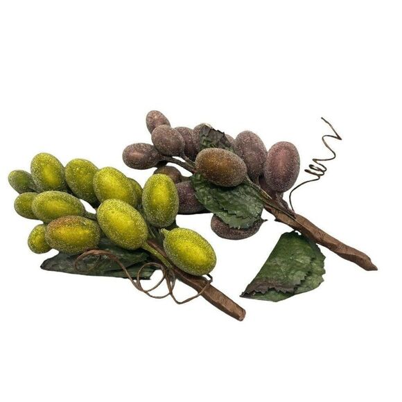 Mixed‎ Lot of 8 Beaded Sugared Fruit Apples Pears Grapes - Picture 5 of 5